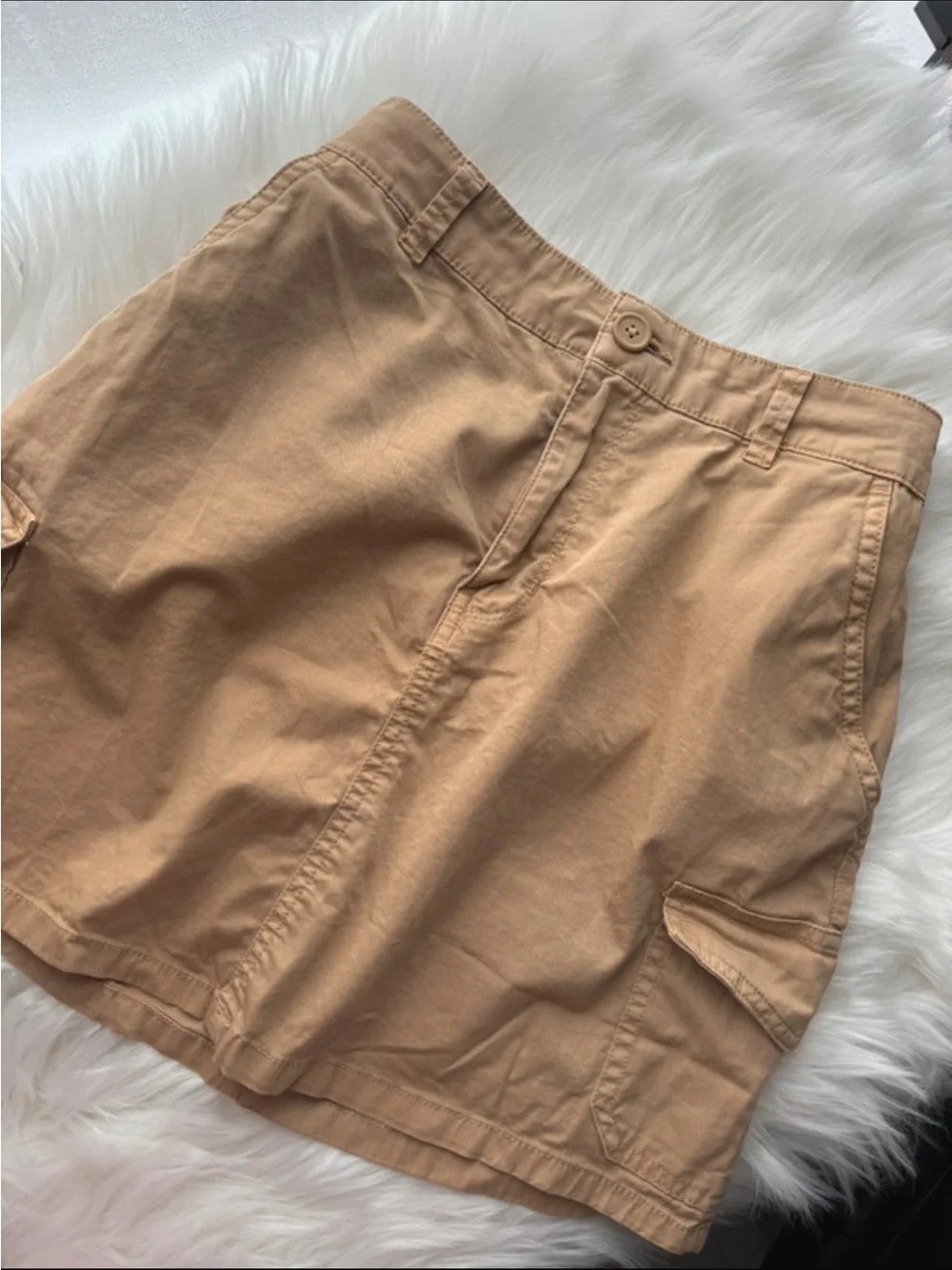 Women’s Tan Cargo Skirt  - Classic Casual Style